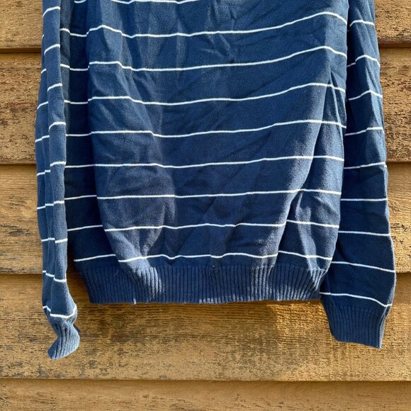 Vintage Bass Blue Y2K Striped Pull Over Mens Sweater Size XL - Picture 7 of 7
